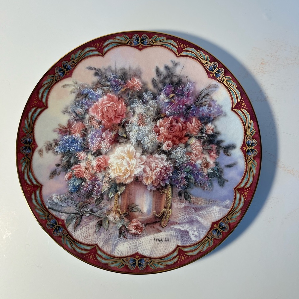 Lena Lui “Magic Maker” Collector Plate 1993 Flower Fairies 22 K Gold Trim